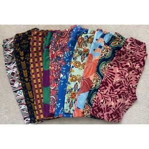 Lularoe One Size Legging Bundle of 11, THREE NWT's Floral/Geometric/Solid